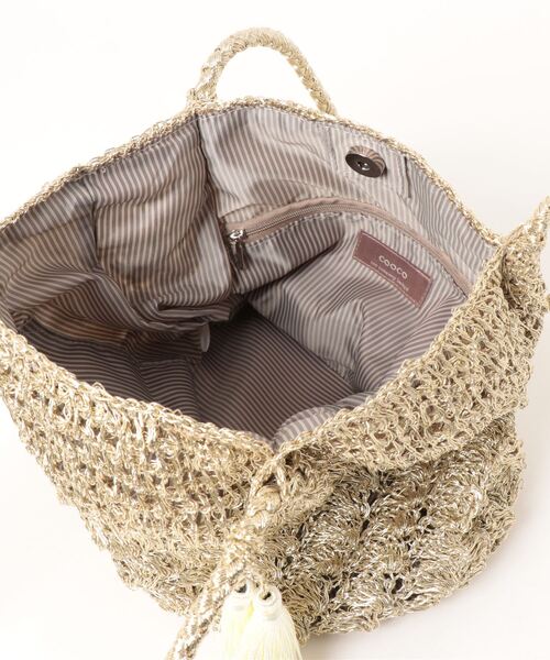 「COOCO」 かごバッグ 9 ブラック レディース_画像3