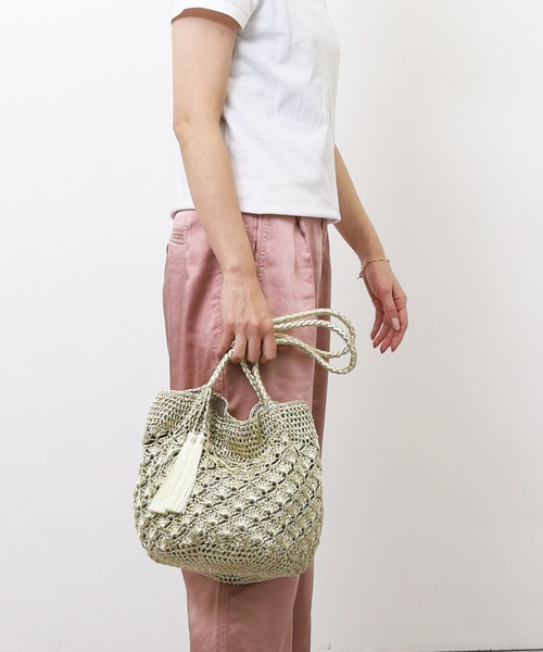 「COOCO」 かごバッグ 9 ブラック レディース_画像9