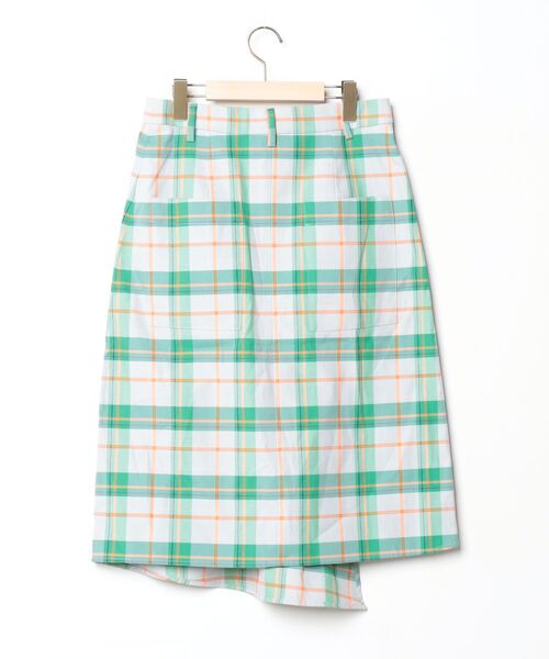 「tibi」 チェック柄スカート 0 グリーン レディース_画像2