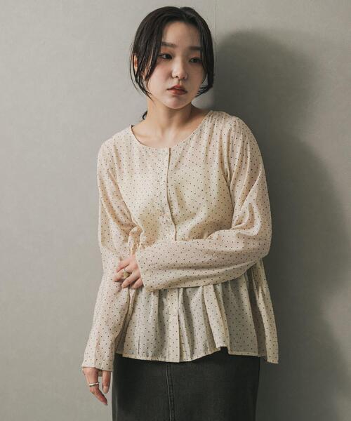 SENSE OF PLACE by URBAN RESEARCH ブラウス シャツ フロッキードット