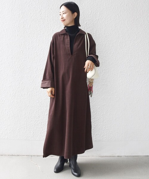 シップス（SHIPS）/【WEB限定】〈洗濯機可能〉スキッパー コーデュロイ ワンピース SHIPS（シップス） ワンピース 「WEB限定」「洗濯機可能」スキッパー