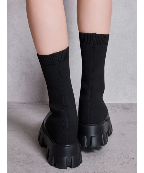GYDA（ジェイダ） ブーツ ニットドッキングショートブーツ レディース