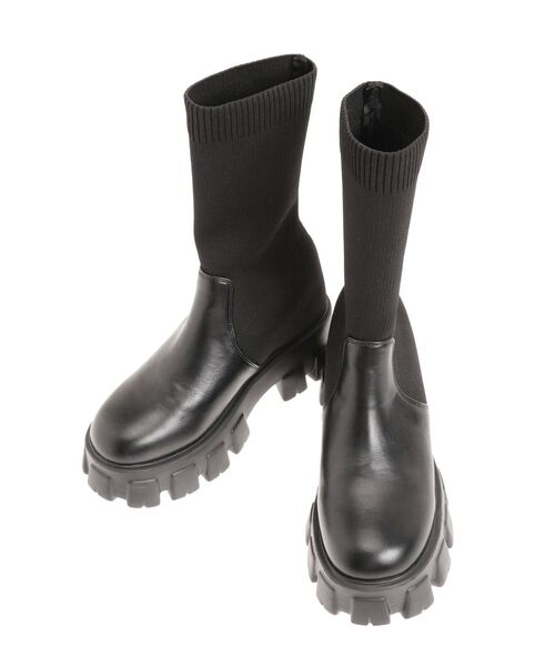 GYDA（ジェイダ） ブーツ ニットドッキングショートブーツ レディース