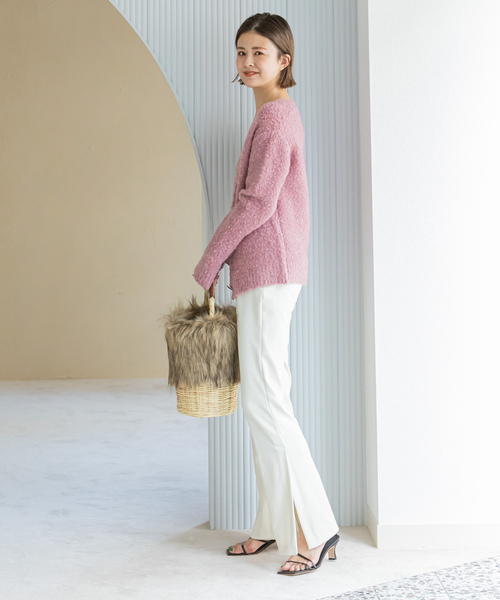 「U by SPICK&SPAN」 ニットカーディガン - ピンク レディース_画像8