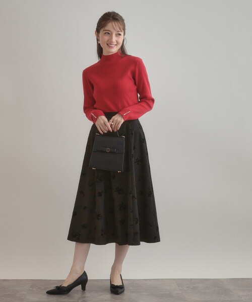 美品 マメクロゴウチフラワーハンドプリントスカート 美品 マメクロゴウチフラワーハンドプリントスカート 美品 マメクロゴ