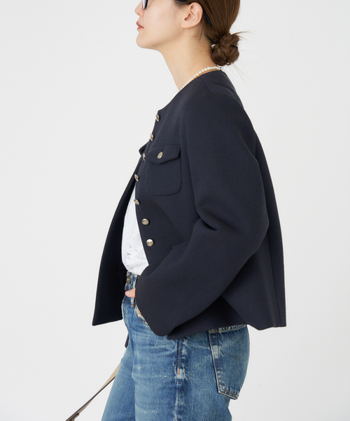 IENA（イエナ） ジャケット ノーカラージャケット ボンディング