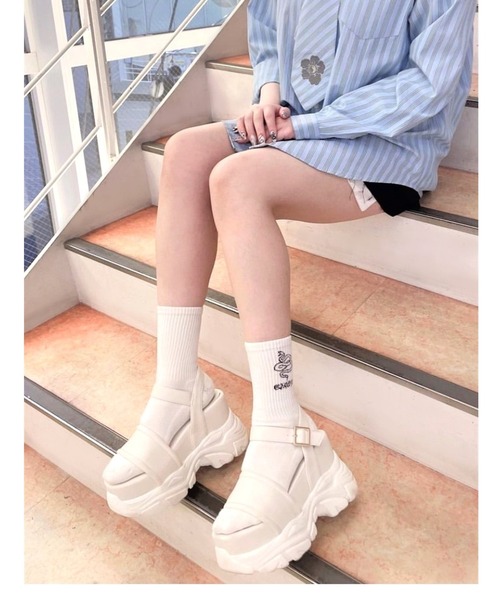 「R&E」 フラットサンダル M ブラック レディース_画像8