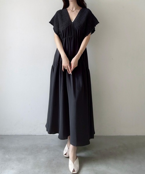 「Meiru」 ノースリーブワンピース MEDIUM ブラック レディース_画像3