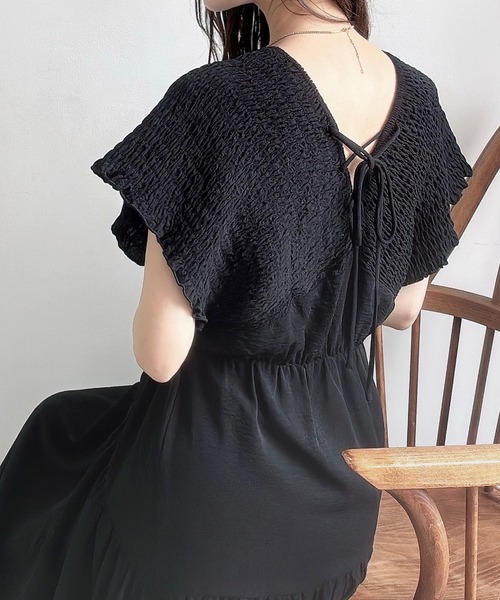 「Meiru」 ノースリーブワンピース MEDIUM ブラック レディース_画像5