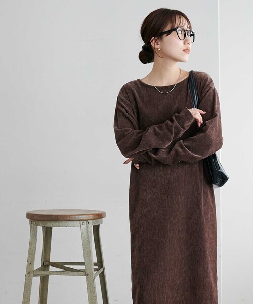 Discoat（ディスコート） ワンピース 「低身長サイズあり/高見え」杢