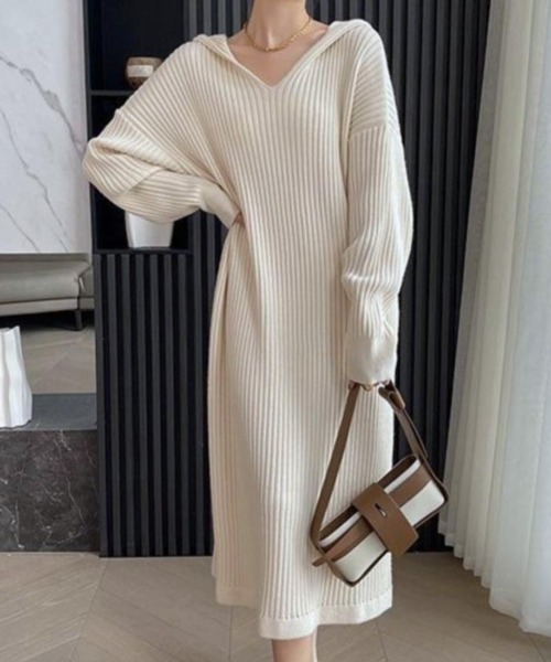 ワンピース フード付きニットワンピース : ZOZOTOWN Yahoo!店 - 通販