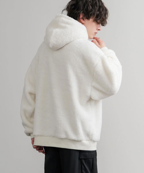 KANGOL（カンゴール） パーカー 別注コラボ ロゴ刺繍シャギーボア