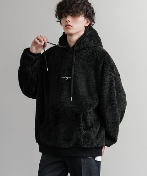 KANGOL（カンゴール） パーカー 別注コラボ ロゴ刺繍シャギーボア