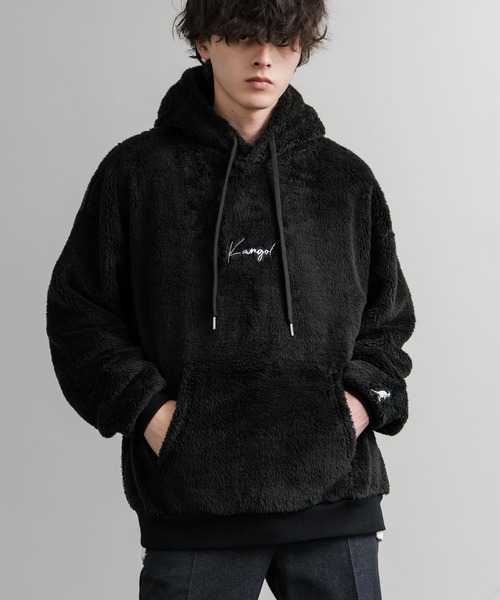 KANGOL（カンゴール） パーカー 別注コラボ ロゴ刺繍シャギーボア