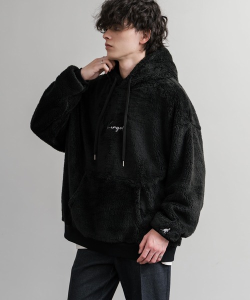 KANGOL（カンゴール） パーカー 別注コラボ ロゴ刺繍シャギーボア