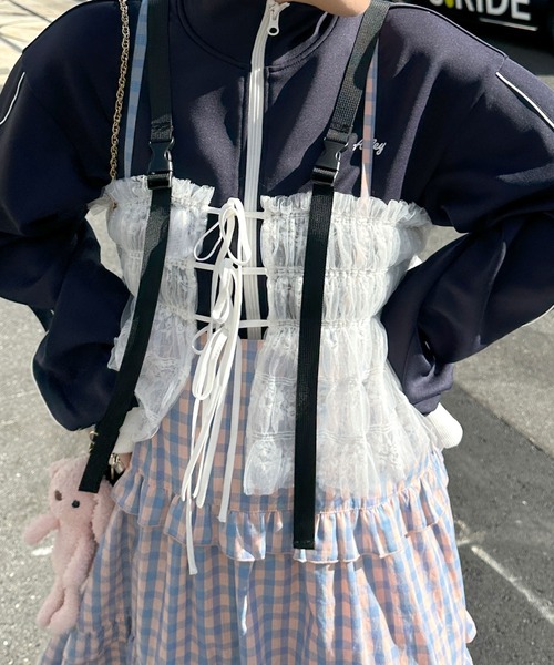 「Alley by w closet」 ノースリーブブラウス FREE オフホワイト レディース_画像3