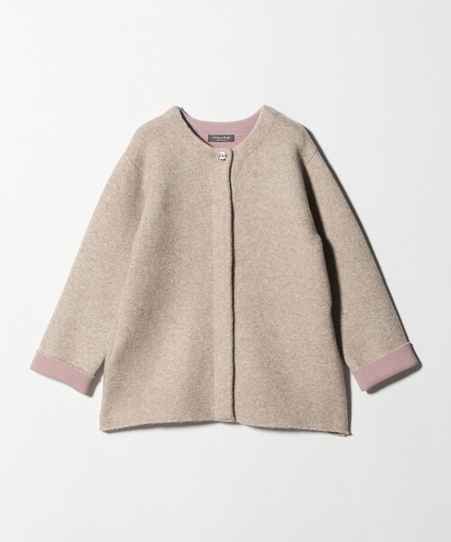 A DAY IN THE LIFE ノーカラーコート コート ダブルフェイス ニット