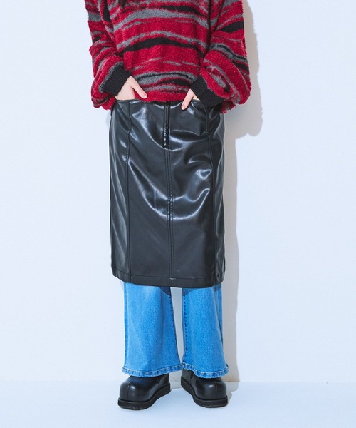 JEANASIS（ジーナシス） スカート レザーペンシルミディスカート