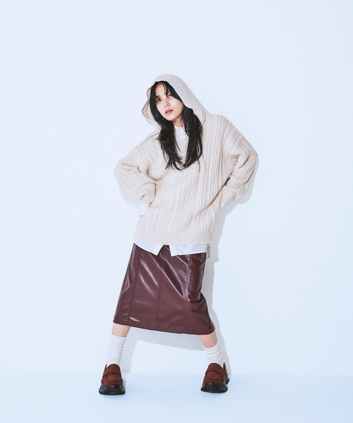 JEANASIS（ジーナシス） スカート レザーペンシルミディスカート