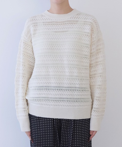 yuni ニット セーター WxC 透かし編みプルオーバー レディース