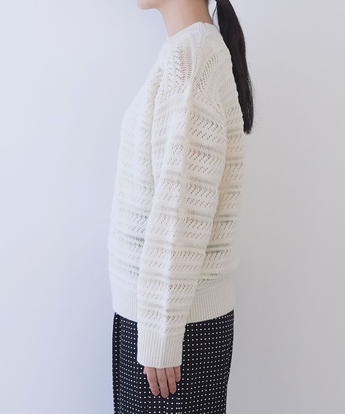 yuni ニット セーター WxC 透かし編みプルオーバー レディース