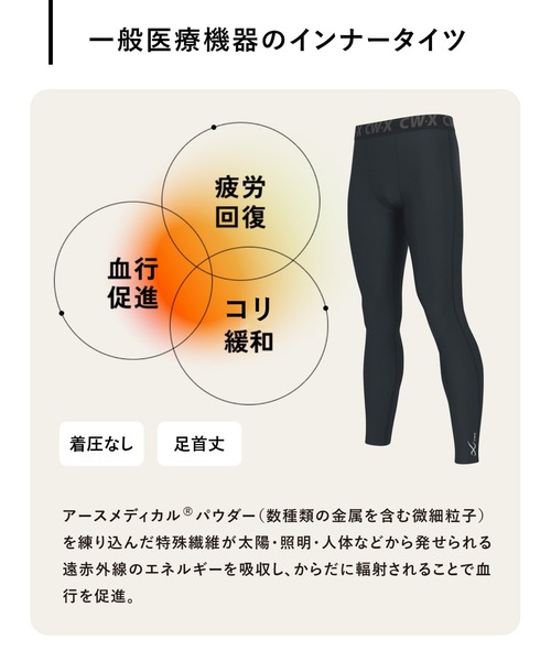 CW-X インナーシャツ 肌着 一般医療機器 「＆RECOVERY」 リカバリー