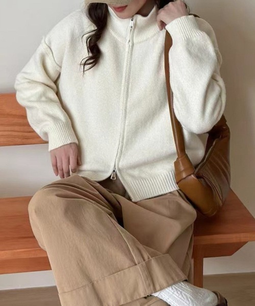 SPIGA（スピーガ） カーディガン スタンドカラージップアップニット