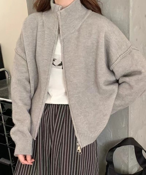 SPIGA（スピーガ） カーディガン スタンドカラージップアップニット