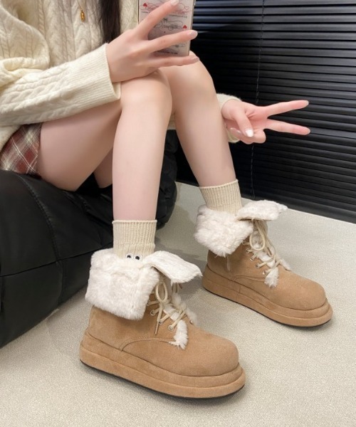 ブーツ レースアップ ムートンブーツ レディース : ZOZOTOWN Yahoo!店