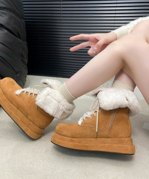 ブーツ レースアップ ムートンブーツ レディース : ZOZOTOWN Yahoo!店