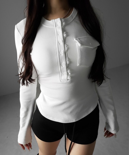 me+em select（ミームセレクト） tシャツ 「 裏起毛 」レース