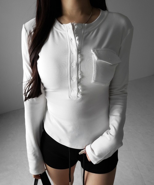 me+em select（ミームセレクト） tシャツ 「 裏起毛 」レース