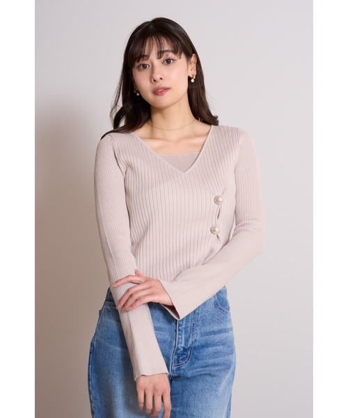 「Her lip to」 長袖ニット M ベージュ レディース_画像2