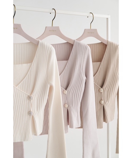 「Her lip to」 長袖ニット M ベージュ レディース_画像8