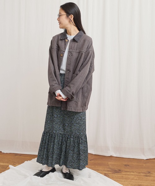 fig London フリル付きロングスカート　グレー fig London（フィグロンドン） スカート Wendy skirt : ZOZOTOWN Yahoo