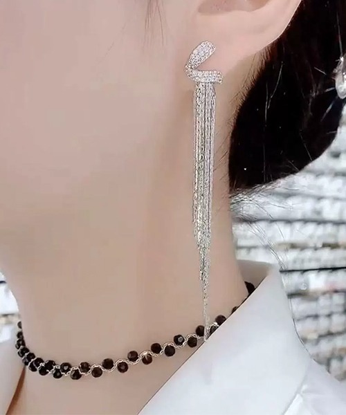 ピアス　No.5187 ピアス ぶら下がりストーンドロップピアス/レディース/両耳用(T3