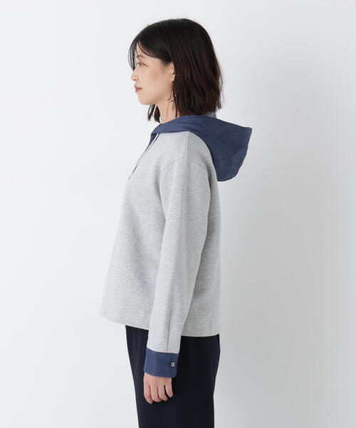 human woman（ヒューマンウーマン） パーカー デニムドッキング