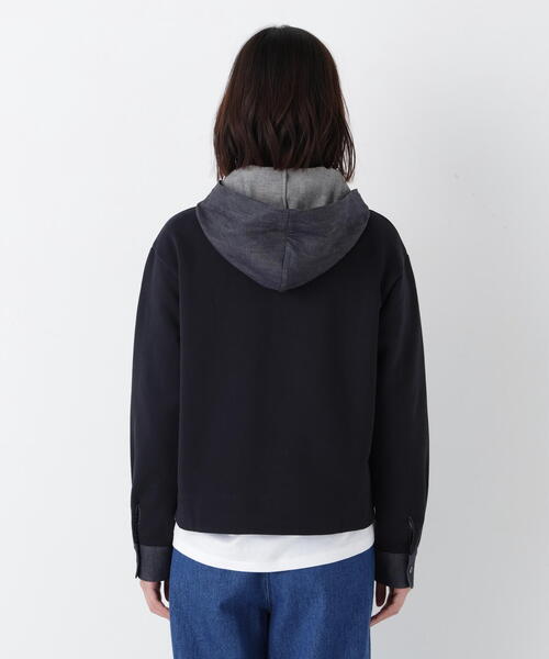 human woman（ヒューマンウーマン） パーカー デニムドッキング