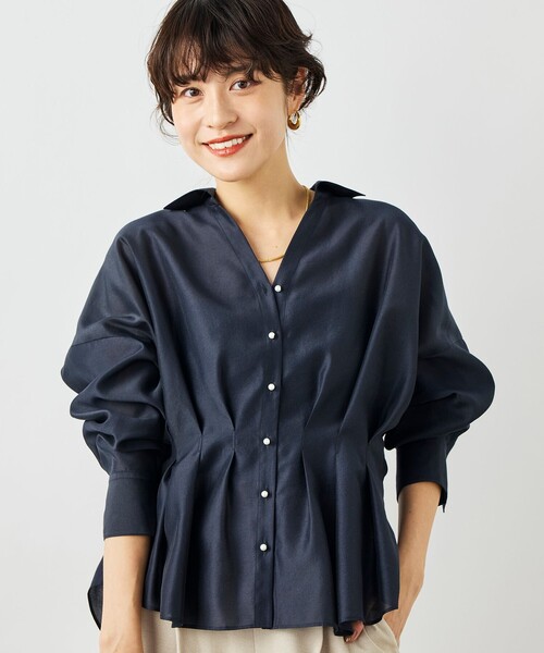 【新品】ノーリーズ ウォッシャブルパール釦スキッパータックブラウス NOLLEY'S（ノーリーズ） ブラウス シャツ ウォッシャブルパール釦