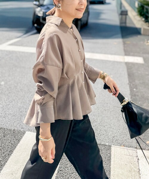 2026春夏　ノーリーズ　ウォッシャブルパール釦スキッパータックブラウス　M NOLLEY'S（ノーリーズ） ブラウス シャツ ウォッシャブルパール釦