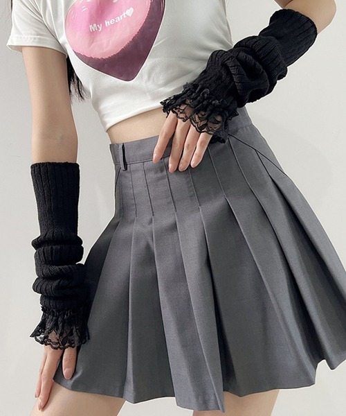 Honey mew Luv アームカバー付きチョーカートップス グレー HONEY MEW