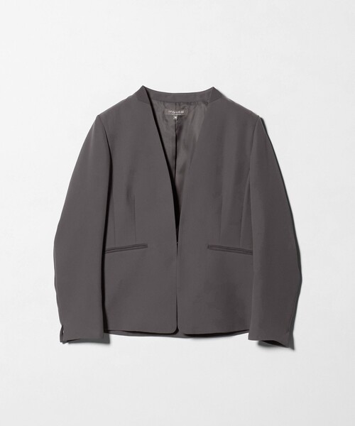 ジャケット ノーカラージャケット ダブルクロス Vネックジャケット ‐セットアップ対応・ ウォッシャブル‐ 「A DAY IN THE LIFE」の画像