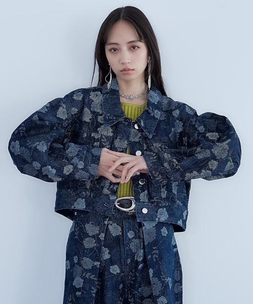 HARE　フラワーガラデニムジャケット【未使用タグ付き】 HARE（ハレ） デニムジャケット gジャン フラワーガラデニムジャケット