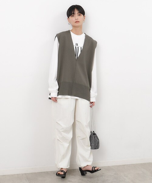 「OPAQUE.CLIP」 ニットベスト 40 ネイビー レディース_画像4