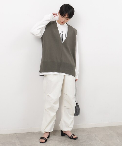 「OPAQUE.CLIP」 ニットベスト 40 ネイビー レディース_画像5