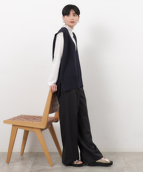 「OPAQUE.CLIP」 ニットベスト 40 ネイビー レディース_画像8