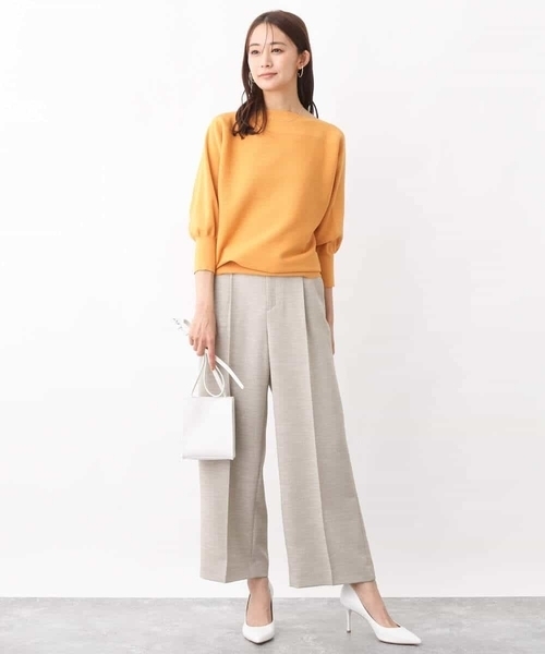 「MK MICHEL KLEIN」 7分袖ニット 38 ブルー レディース_画像3