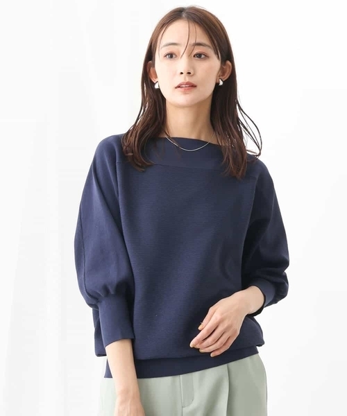 「MK MICHEL KLEIN」 7分袖ニット 38 ブルー レディース_画像7