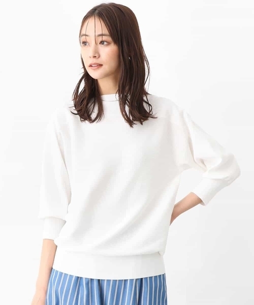 「MK MICHEL KLEIN」 7分袖ニット 38 ブルー レディース_画像9