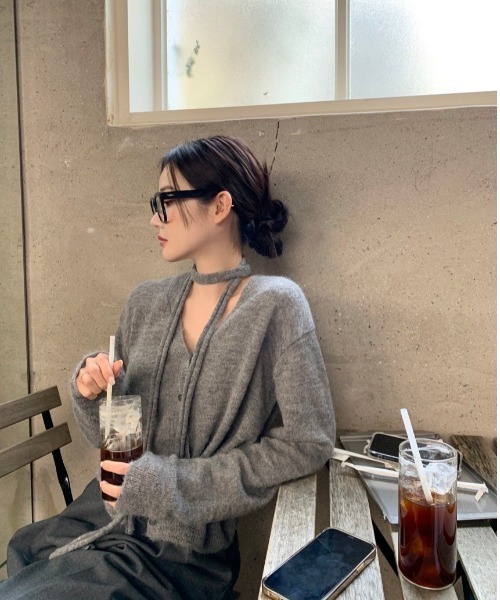 「almo」 カーディガン FREE ブルー レディース_画像3